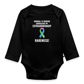 La sensibilisation aux maladies rares embrasse l’extraordinaire - Body Bébé bio manches longues - noir - Devant