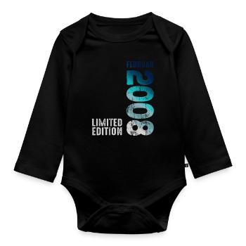 Limited Edition February 2008 Legendary Since - Organic Longsleeve Baby Bodysuit - black - Front