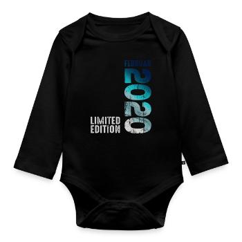 Limited Edition February 2020 Legendary Since - Organic Longsleeve Baby Bodysuit - black - Front