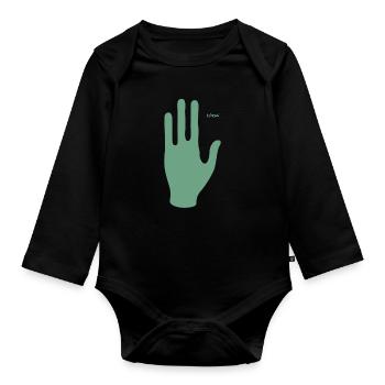 Wir kommen in Frieden, Hand eines Außerirdischen - Baby Bio-Langarm-Body - Schwarz - Vorne