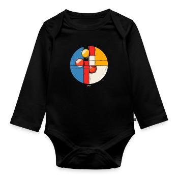 Abstrakte moderne Kunst: Donut - Baby Bio-Langarm-Body - Schwarz - Vorne