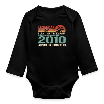 Cadeau d’anniversaire - Vintage Février 2010 - Body Bébé bio manches longues - noir - Devant