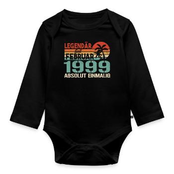 Cadeau d’anniversaire - Vintage février 1999 - Body Bébé bio manches longues - noir - Devant