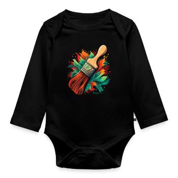 Brushes for painters - Organic Longsleeve Baby Bodysuit - black - Front