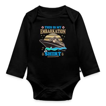 Voici ma chemise d’embarquement - Body Bébé bio manches longues - noir - Devant