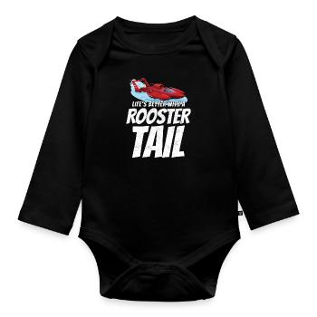 Rooster Tail Rumble: Wasserflugzeug-Rennspaß - Baby Bio-Langarm-Body - Schwarz - Vorne