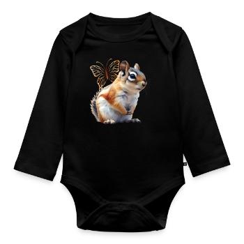 Fliegendes Eichhörnchen - Baby Bio-Langarm-Body - Schwarz - Vorne