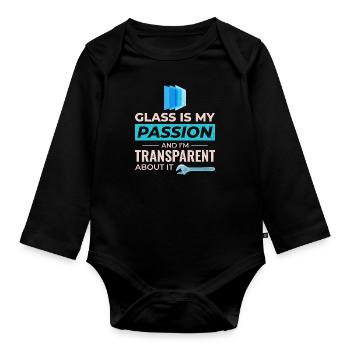 Verglaser Fenster Glasbeschlag Monteur Glasarbeiten - Baby Bio-Langarm-Body - Schwarz - Vorne