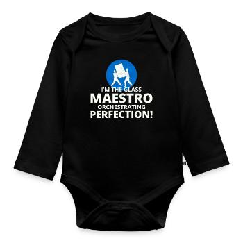 Verglaser Fenster Glasbeschlag Monteur Glasarbeiten - Baby Bio-Langarm-Body - Schwarz - Vorne