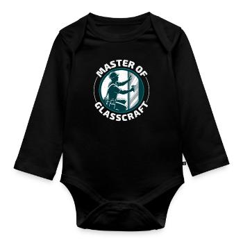 Verglaser Fenster Glasbeschlag Monteur Glasarbeiten - Baby Bio-Langarm-Body - Schwarz - Vorne