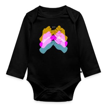 Freundschaft BFF Best Friends Forever - Baby Bio-Langarm-Body - Schwarz - Vorne