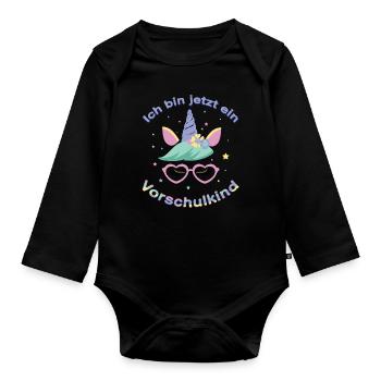 I'm a preschooler unicorn now - Organic Longsleeve Baby Bodysuit - black - Front
