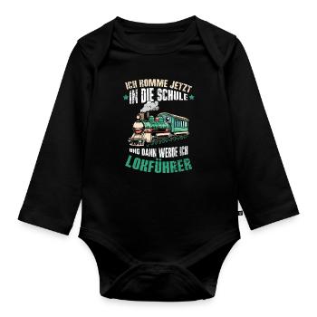 I'm going to school now and then I'm going to - Organic Longsleeve Baby Bodysuit - black - Front