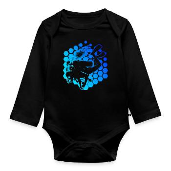 Diver Scuba Diver Diving Scuba Tauchen - Baby Bio-Langarm-Body - Schwarz - Vorne