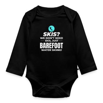 Pieds nus Ski nautique Sports extrêmes Pieds nus - Body Bébé bio manches longues - noir - Devant
