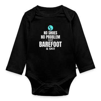 Pieds nus Ski nautique Sports extrêmes Pieds nus - Body Bébé bio manches longues - noir - Devant