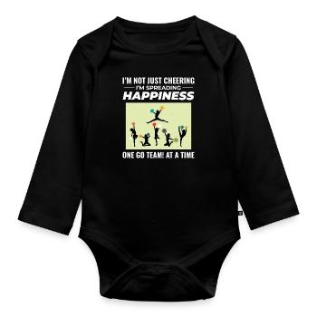 Pom-pom girl Cheerleading Girl Cheering Cheer Squad - Body Bébé bio manches longues - noir - Devant