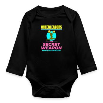 Pom-pom girl Cheerleading Girl Cheering Cheer Squad - Body Bébé bio manches longues - noir - Devant