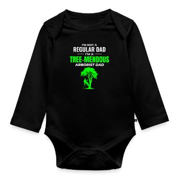 Baumpfleger Baumchirurg Kletterer Klettertrimmer - Baby Bio-Langarm-Body - Schwarz - Vorne