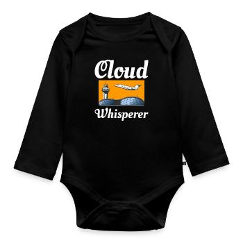 Air Traffic Controller ATC Aviation Humor Airplane - Organic Longsleeve Baby Bodysuit - black - Front