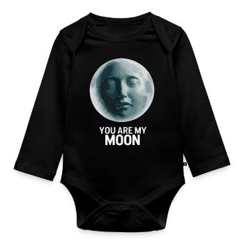 You Are My Moon für einen Mond Fan - Baby Bio-Langarm-Body - Schwarz - Vorne