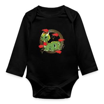 Funny Chinese New Year Of Dragon Chinese Zodiac - Organic Longsleeve Baby Bodysuit - black - Front