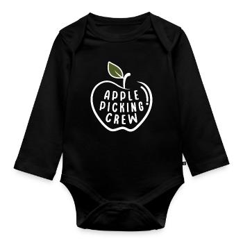 Apple Picking Crew Apple Harvest Season - Organic Longsleeve Baby Bodysuit - black - Front