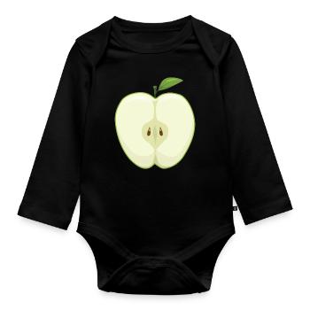 Apple Picking Slice Of Apple Butter Picker Apple - Organic Longsleeve Baby Bodysuit - black - Front