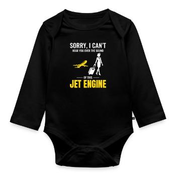 Flight Attendant Aviation Cabin Crew Airline Staff - Organic Longsleeve Baby Bodysuit - black - Front
