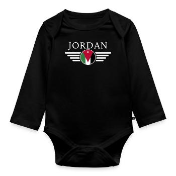 J’aime Jordan, T-shirt Style Design - Body Bébé bio manches longues - noir - Devant