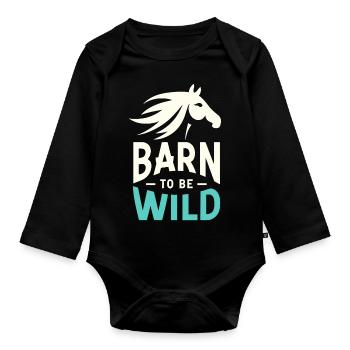 Scheune "Wild sein - Baby Bio-Langarm-Body - Schwarz - Vorne