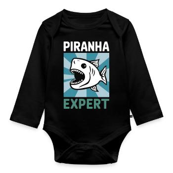 Piranha - Baby Bio-Langarm-Body - Schwarz - Vorne