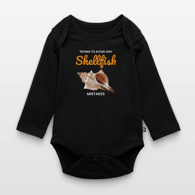 Conch Seashells Collector Beachcomber Shellfish Organic Longsleeve Baby Bodysuit