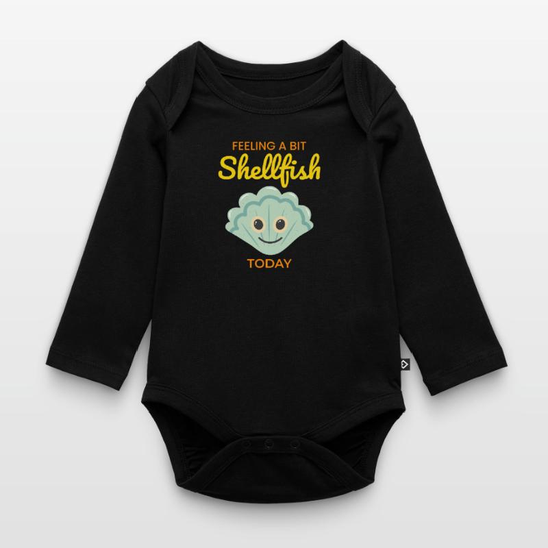 Scallop Seashells Collector Beachcomber Shellfish Organic Longsleeve Baby Bodysuit