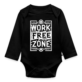 Arbeitsfreie Zone - Baby Bio-Langarm-Body - Schwarz - Vorne