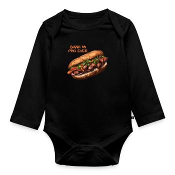 Banh Mi Pho Ever Vietnamesisch Fast Food - Baby Bio-Langarm-Body - Schwarz - Vorne