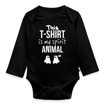 T-shirts with Funny Phrases - Fantasmitas 02 - Organic Longsleeve Baby Bodysuit - black - Front