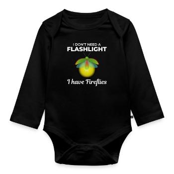 Lucioles Firefly Lightning Bug Insect Collector - Body Bébé bio manches longues - noir - Devant