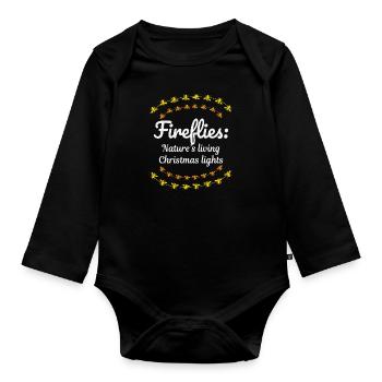 Glühwürmchen Glühwürmchen Blitzkäfer Insekt Weihnachten - Baby Bio-Langarm-Body - Schwarz - Vorne