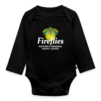 Lucioles Firefly Lightning Bug Insect Collector - Body Bébé bio manches longues - noir - Devant
