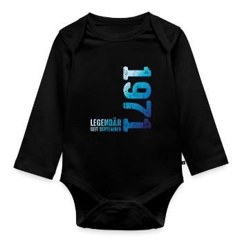 Legendary since September 1971 - Organic Longsleeve Baby Bodysuit - black - Front