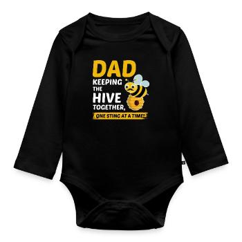 Honeybee Dad Beekeeper Apiculture Insect Collector - Body Bébé bio manches longues - noir - Devant
