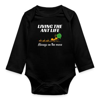 Ant Keeper Ant Lover Entomologist Insect Collector - Organic Longsleeve Baby Bodysuit - black - Front