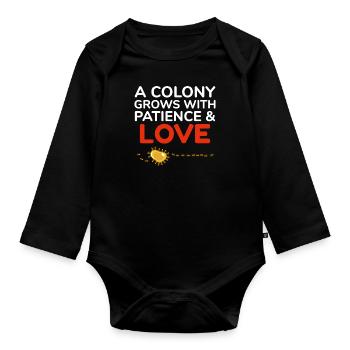 Ant Keeper Ant Lover Entomologist Insect Collector - Organic Longsleeve Baby Bodysuit - black - Front