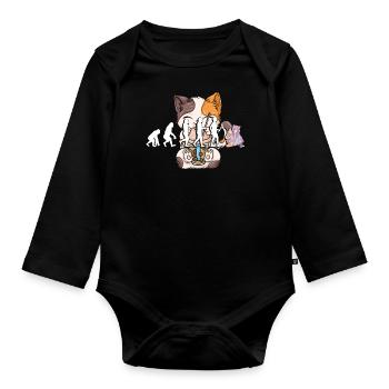 Bubble Tea Boba BubbleTea Kawaii Japan Tea Kpop - Organic Longsleeve Baby Bodysuit - black - Front