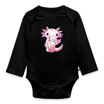 Thé à bulles Boba BubbleTea Kawaii Japan Tea Kpop - Body Bébé bio manches longues - noir - Devant