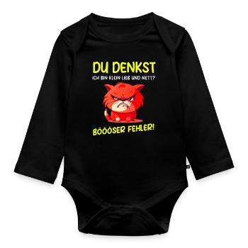 renard t-shirt drôle humour sarcasme bureau - Body Bébé bio manches longues - noir - Devant