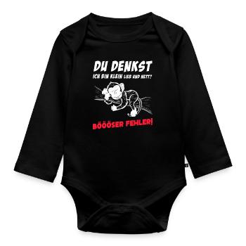 Affe Tshirt Lustig Witzig Humor Sarkasmus Büro - Baby Bio-Langarm-Body - Schwarz - Vorne