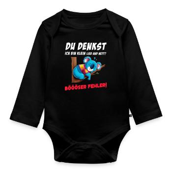 Koala Tshirt Drôle Drôle Humour Sarcasme Bureau - Body Bébé bio manches longues - noir - Devant