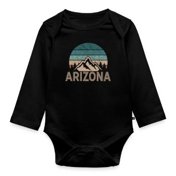 Arizona State Sedona Phoenix Grand Canyon AZ - Organic Longsleeve Baby Bodysuit - black - Front